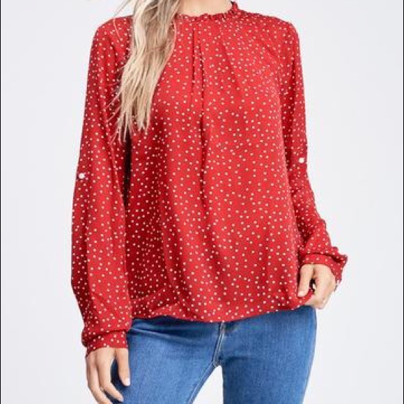 Red polka dot blouse - Picture 1 of 4
